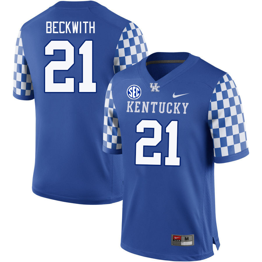 Men #21 Dee Beckwith Kentucky Wildcats 2023 College Football Jerseys Stitched-Royal